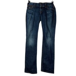 1921 Western Glove Works Womens Dark Wash Bootcut Jeans Flap Pocket Size 30x32